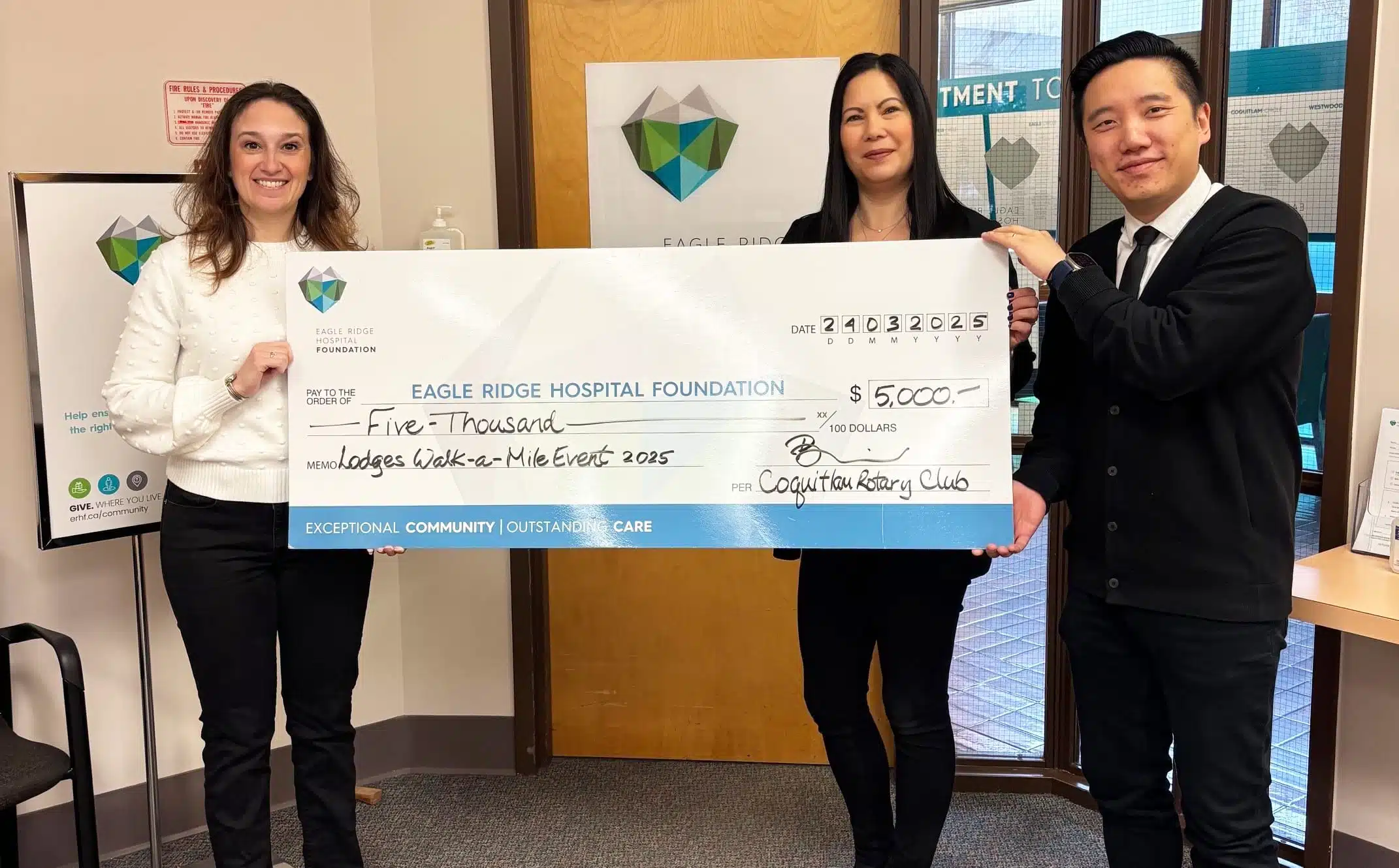 Rotary Club of Coquitlam Supports Mental Health with Donation to Walk-a-Mile Event